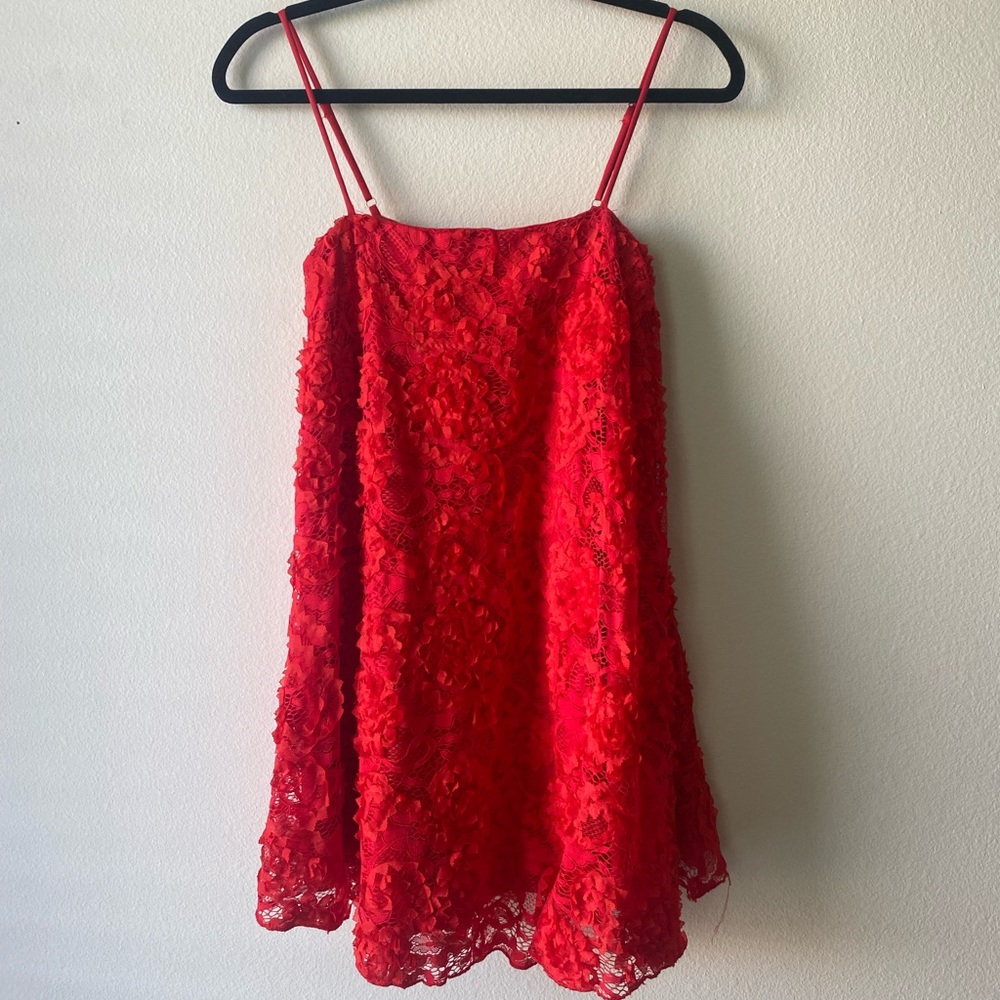 Lace red babydoll dress